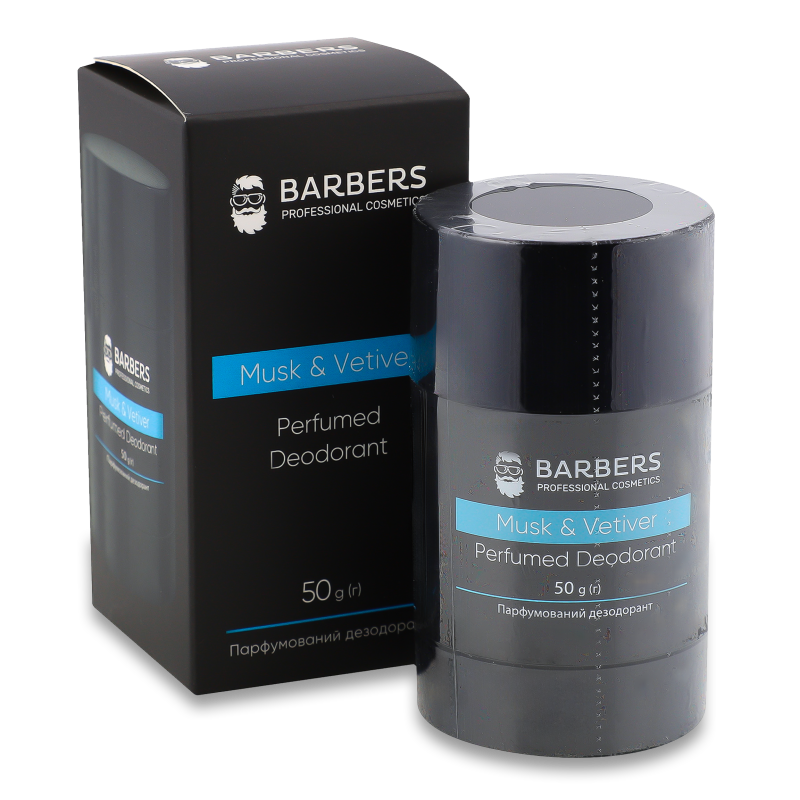 Дезодорант Муск енд Ветівер парфумований твердий 50г Barbers