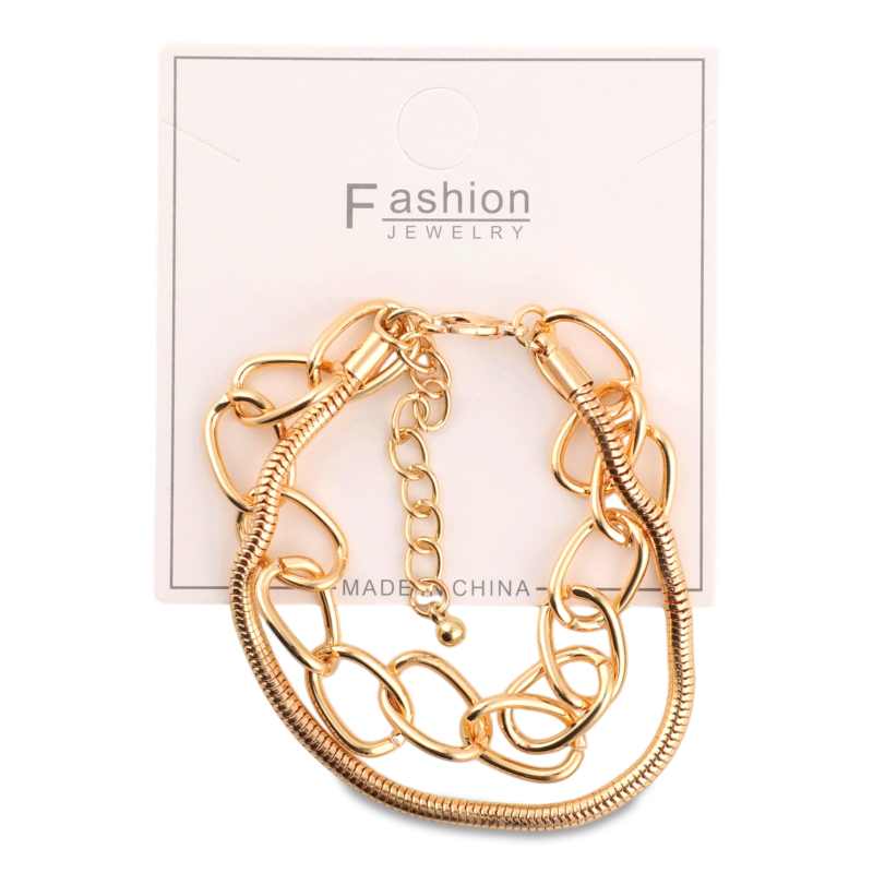 Браслет червоний метал металевий 18-20см FHF1624