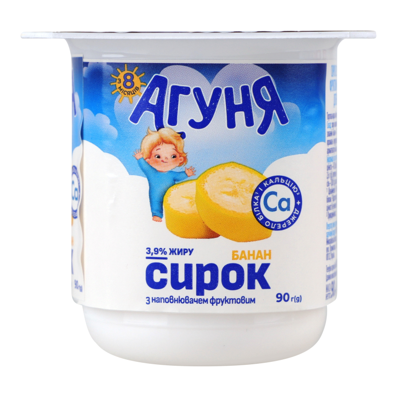 Сирок 3.9% для дітей від 8міс Банан Агуня ст