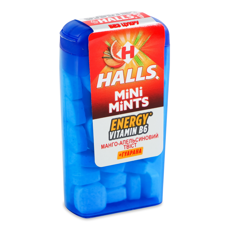 Цукерки Міні мінтс з смаком манго та апельсину без цукру 12,5г Холлс