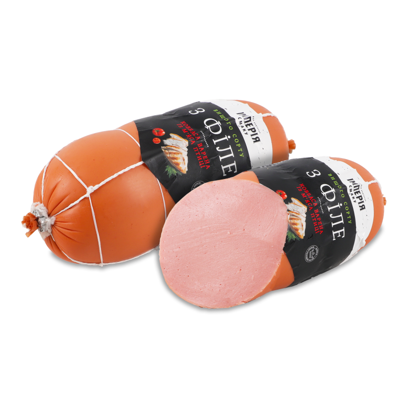 Ковбаса З філе з м”яса птиці варена в/г п/а 400г Імперія смаку