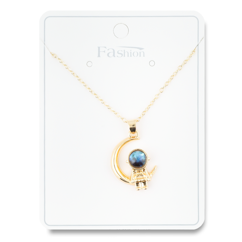 Ланцюжок жовтий метал з підвіскою 40см FHF1519