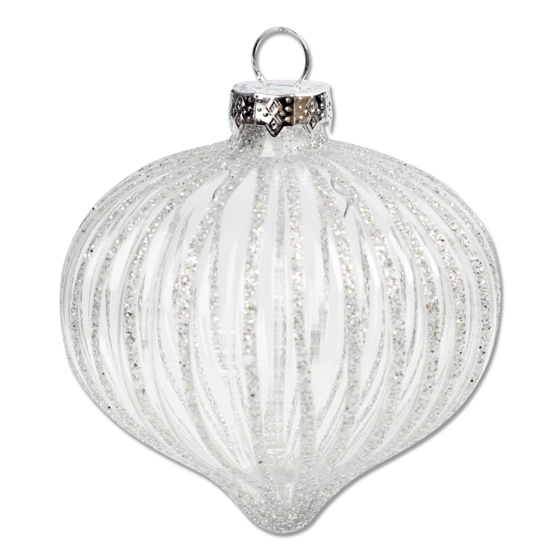 Куля новорічна скло 8см LH76-23182