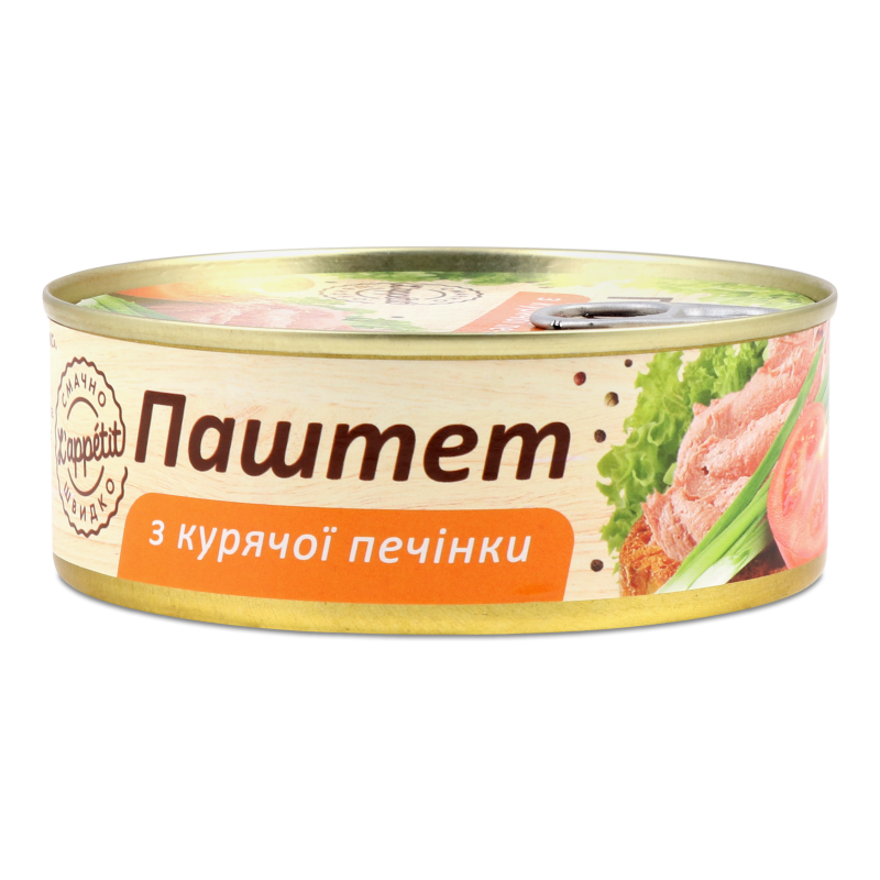 Паштет з курячої печінки 240г ж/б з ключем L’appetit