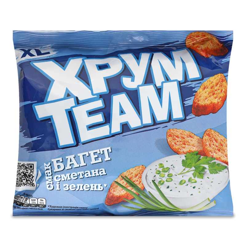 Сухарики Багет з смаком сметани та зелені 90г ХрумTeam