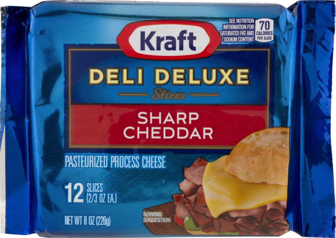 Kraft Deli Deluxe Cheese Slices Sharp Cheddar 12 CT Kraft(21000602568