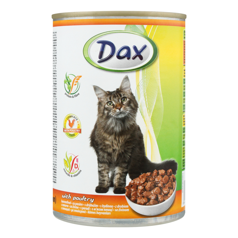 Корм dax с кусочками курицы жидкий жб 415г (5999508137545)