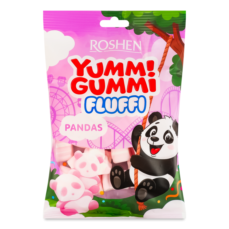 Цукерки маршмелоу Yummi Gummi Fluffi Pandas 65г Roshen