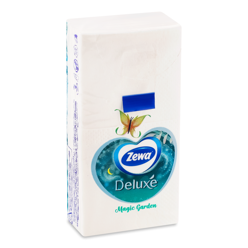 Хусточки паперові Делюкс Оріджинал 3шари 10шт Зева