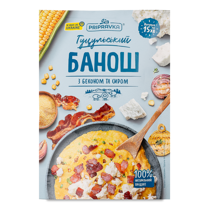 Суміш д/приготування баноша Гуцульський банош з беконом та сиром 160г Приправка