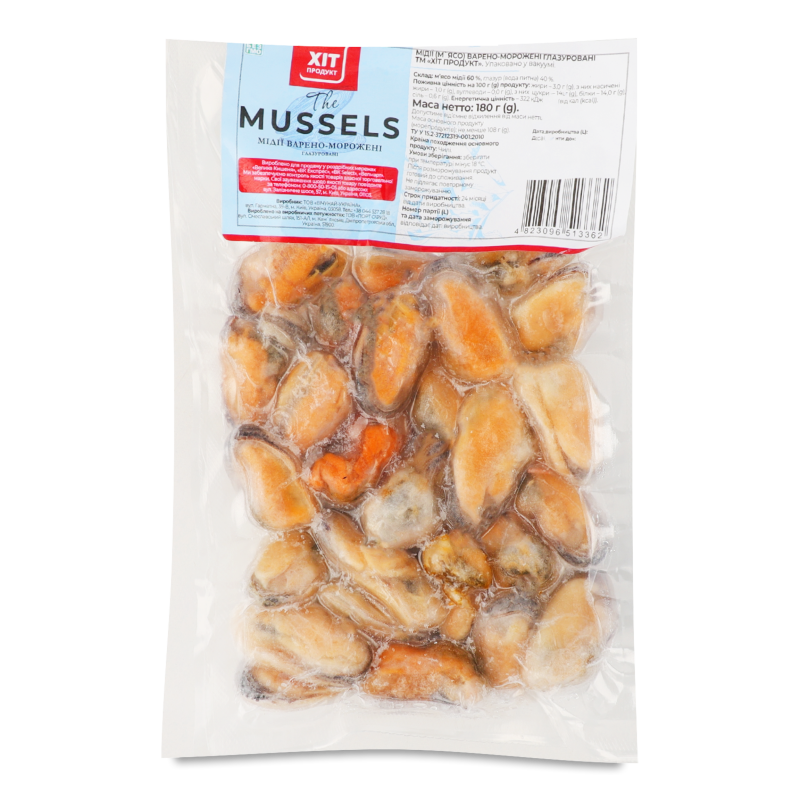 Мідії в/м глазуровані 180г в/у Хіт Продукт