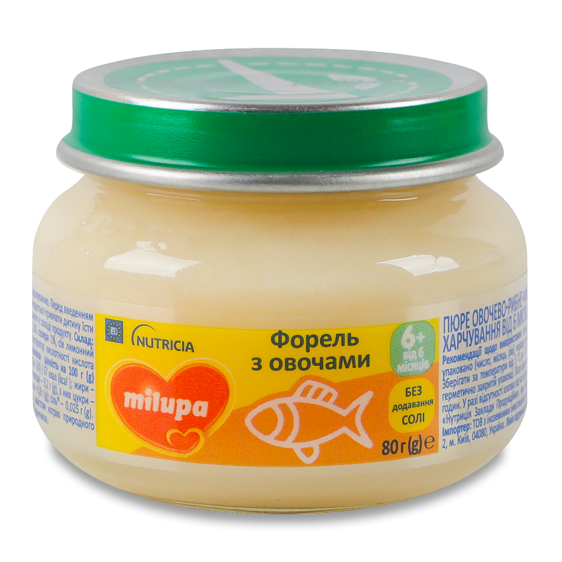 Пюре овочево-рибне Форель з овочами від 6місяців 80г твіст/б Milupa