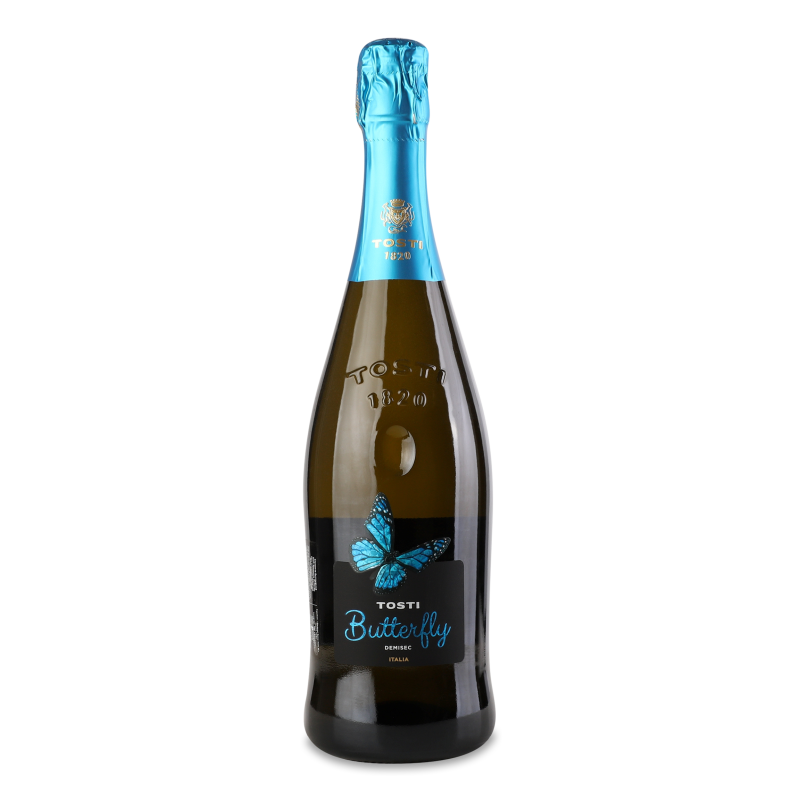 Вино ігристе Спуманте Баттерфляй бiле н/сухе 7,5% 0,75л Тості