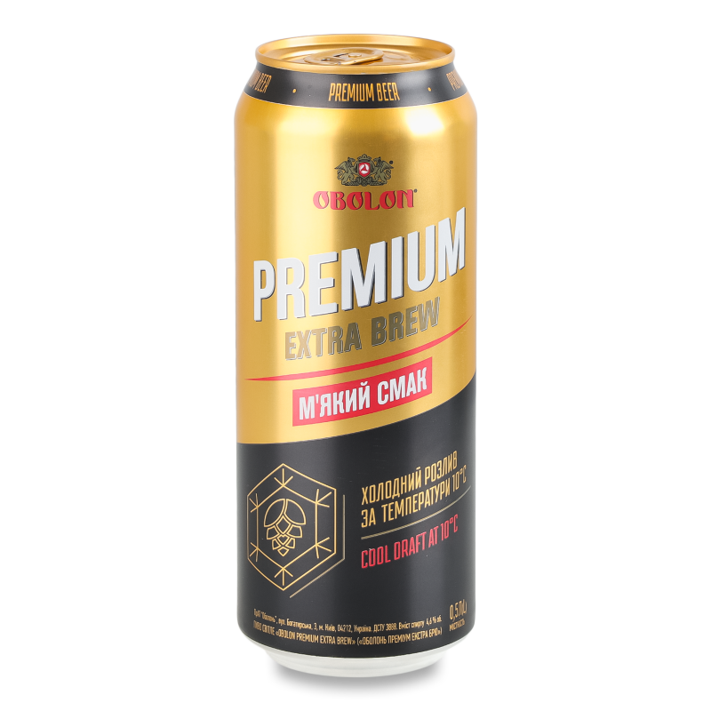 Пиво Premium Extra Brew світле 4,6% 0,5л ж/б Оболонь
