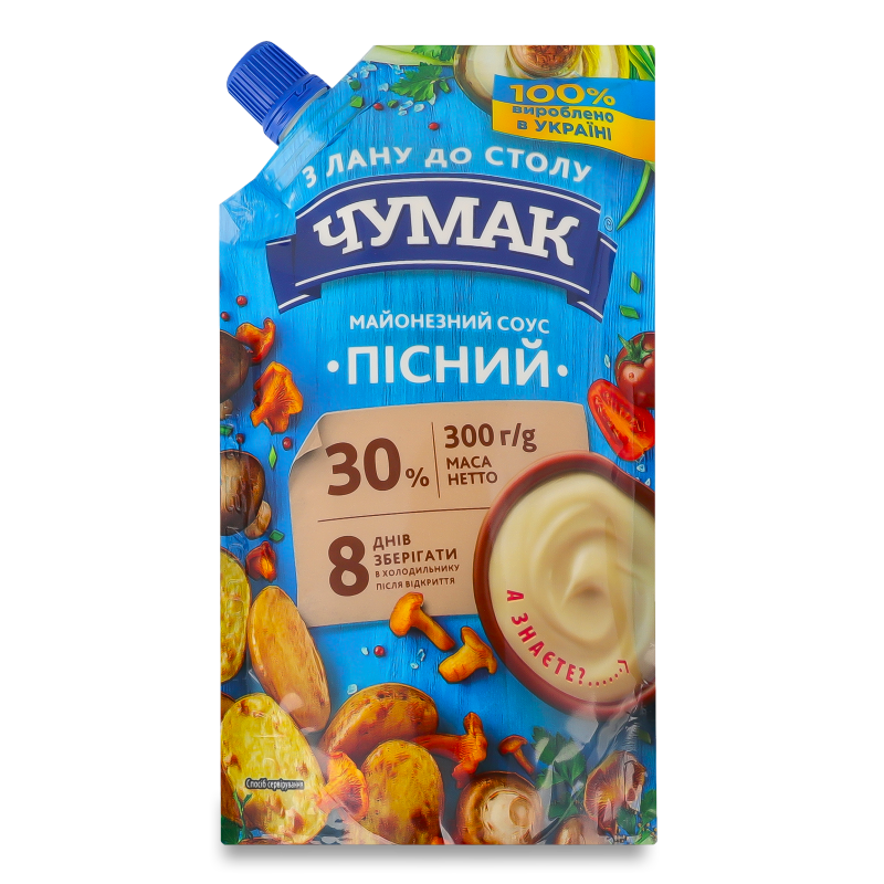 Соус майонезний Пісний 30% 300г д/п Чумак