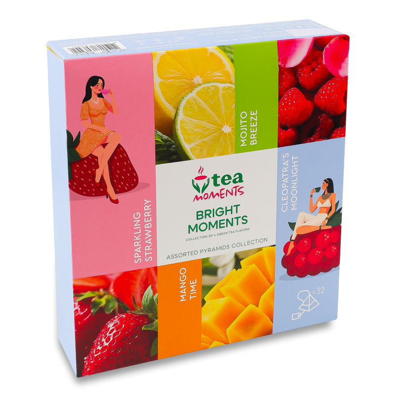 Набір чаю Bright Moments 4смаки 32*1,7г в пірамідках Tea Moments