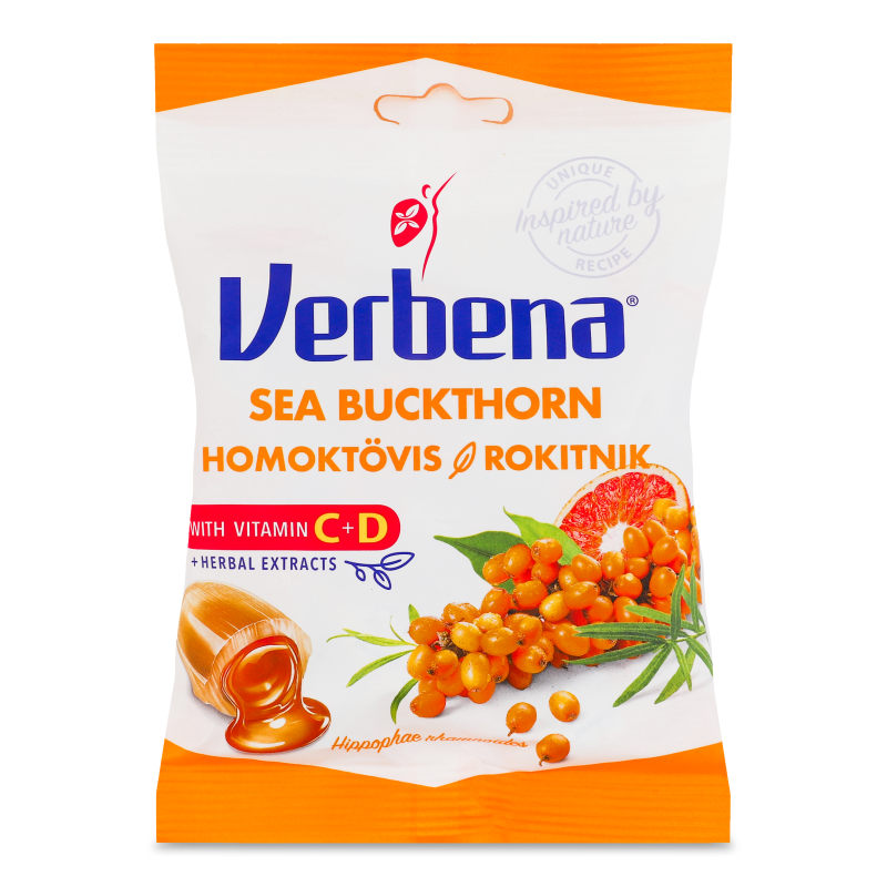 Цукерки з обліпихи з вітамінами C D 60г Verbena