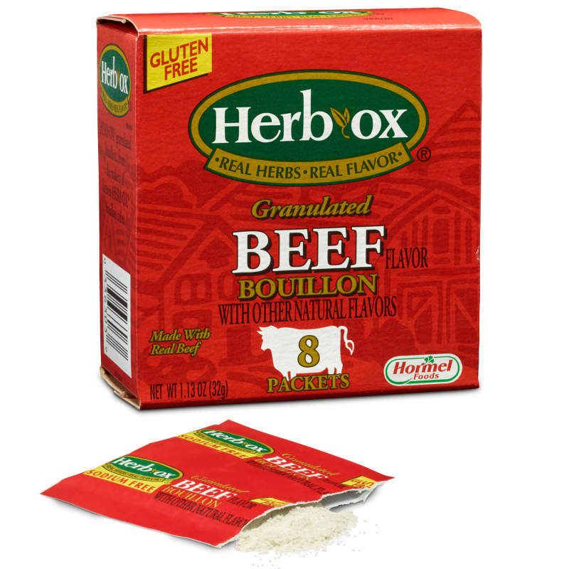 HerbOx Instant Broth & Seasoning Granulated Beef Bouillon Packets, 1.1