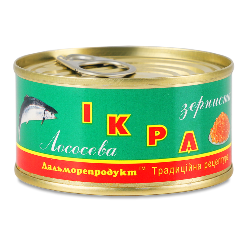 Ікра лососева червона зерниста 120г ж/б ключ Дальморепродукт