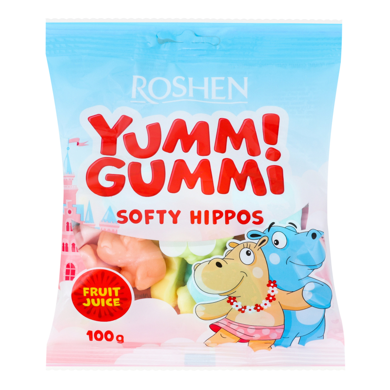 Цукерки желейні Softy hippos Yummi Gummi Roshen м/у
