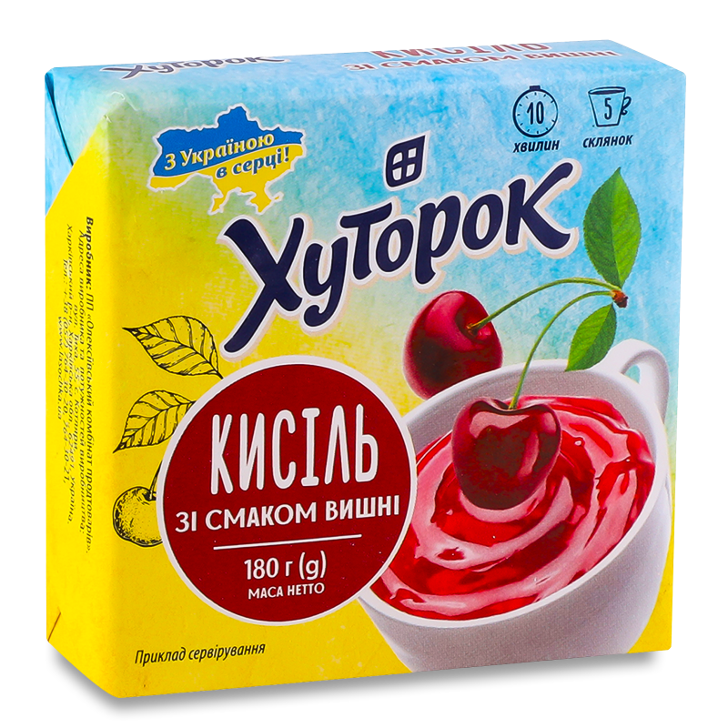 Кисіль з смаком вишні 180г брикет Хуторок