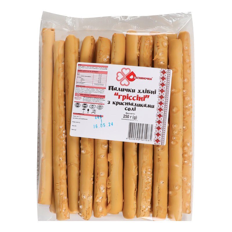 Палочки хлебные с кристаликами соли Гриссини Десняночка м/у 250г ...