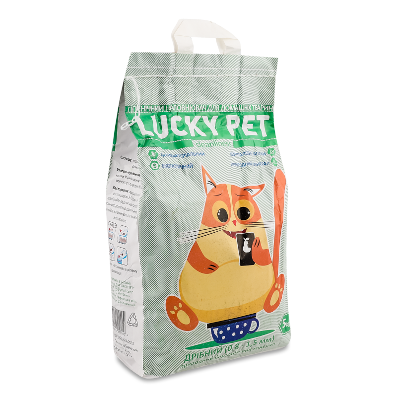 Наповнювач гігієнічний бентонітовий дрібний 5кг Лакі Пет