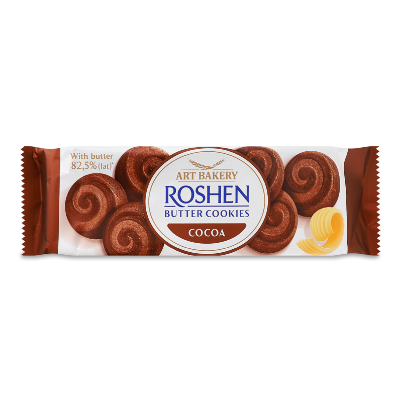 Печиво здобне Butter Cookies з маслом та какао 140г Roshen