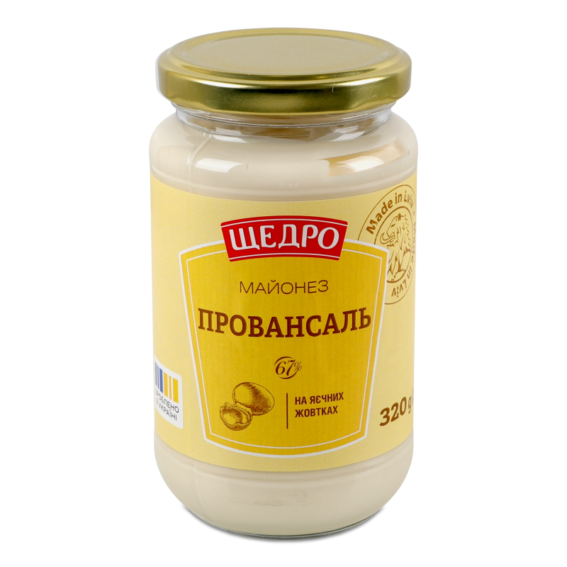 Майонез Провансаль 67% 320г твіст/б Щедро
