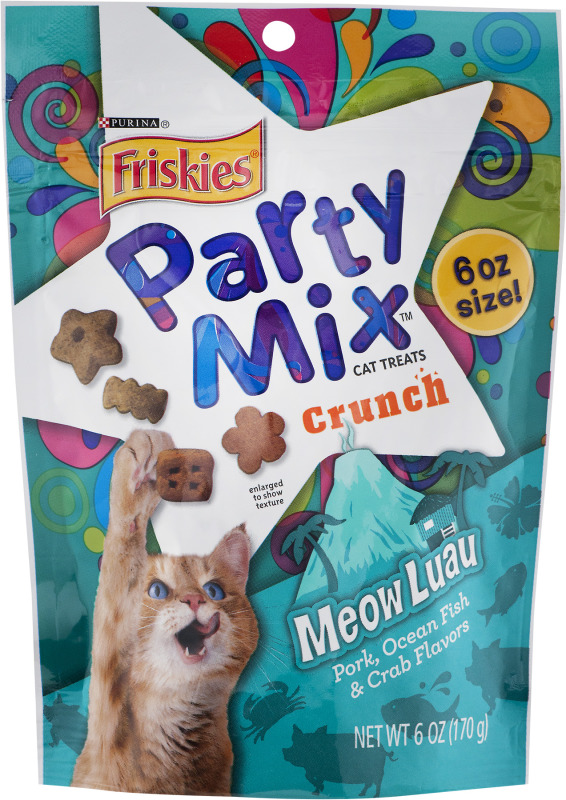 Purina Friskies Party Mix Cat Treats Crunch Meow Luau Friskies