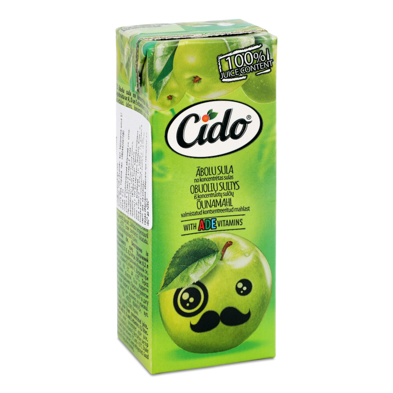 Сік яблучний з вітамінами A D E 0,2л т/п Cido
