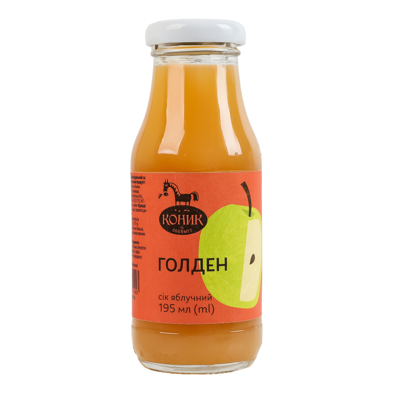Сік неосвітлений пастеризований яблучний Голден Gourmet Коник с/пл