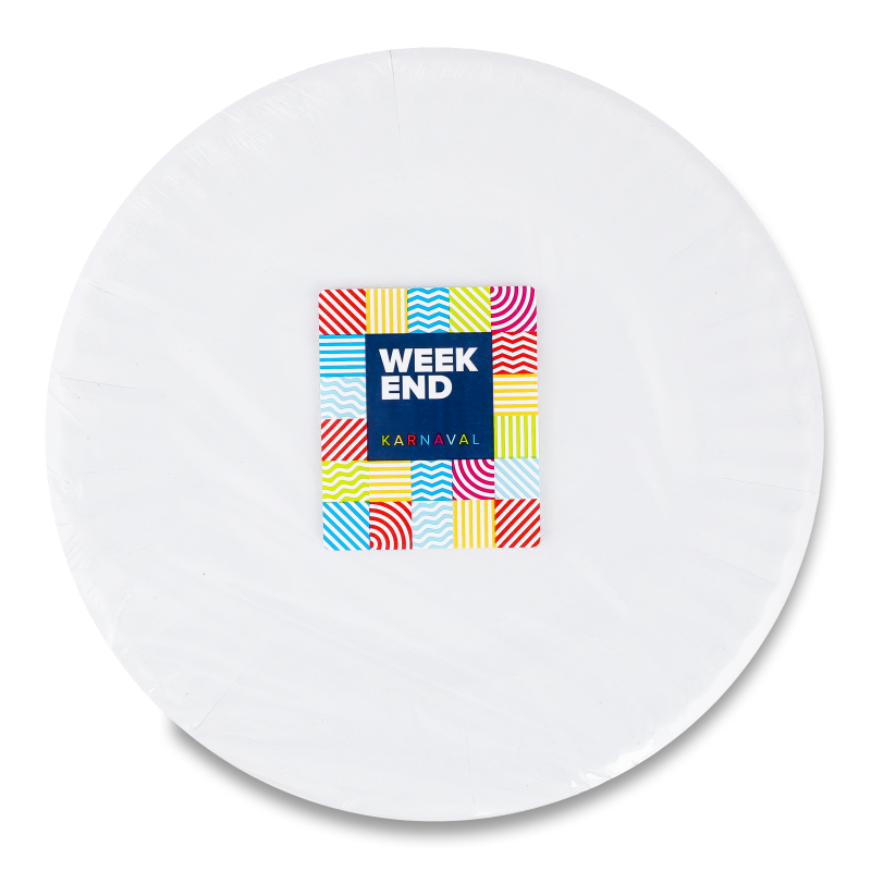 Тарілка паперова кругла 18см 25шт Вікенд