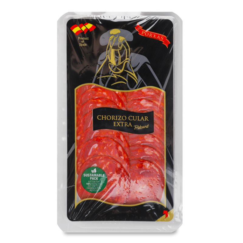 Ковбаса Chorizo Extra с/в нарізка 70г в/у Porxas