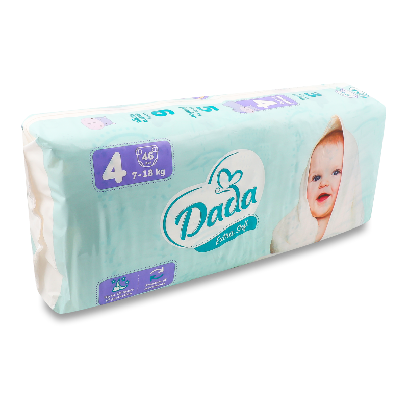 Підгузки Екстра Софт 4 7-18кг 46шт ДаДа