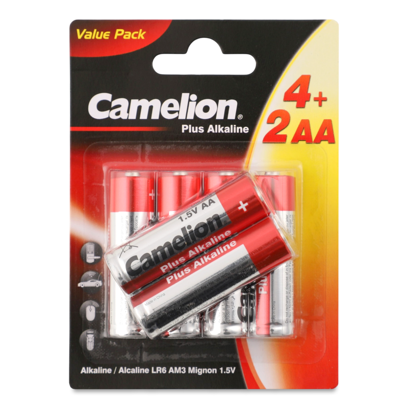 Елемент живлення Plus Alkaline АА LR6BS-BP 6шт Camelion