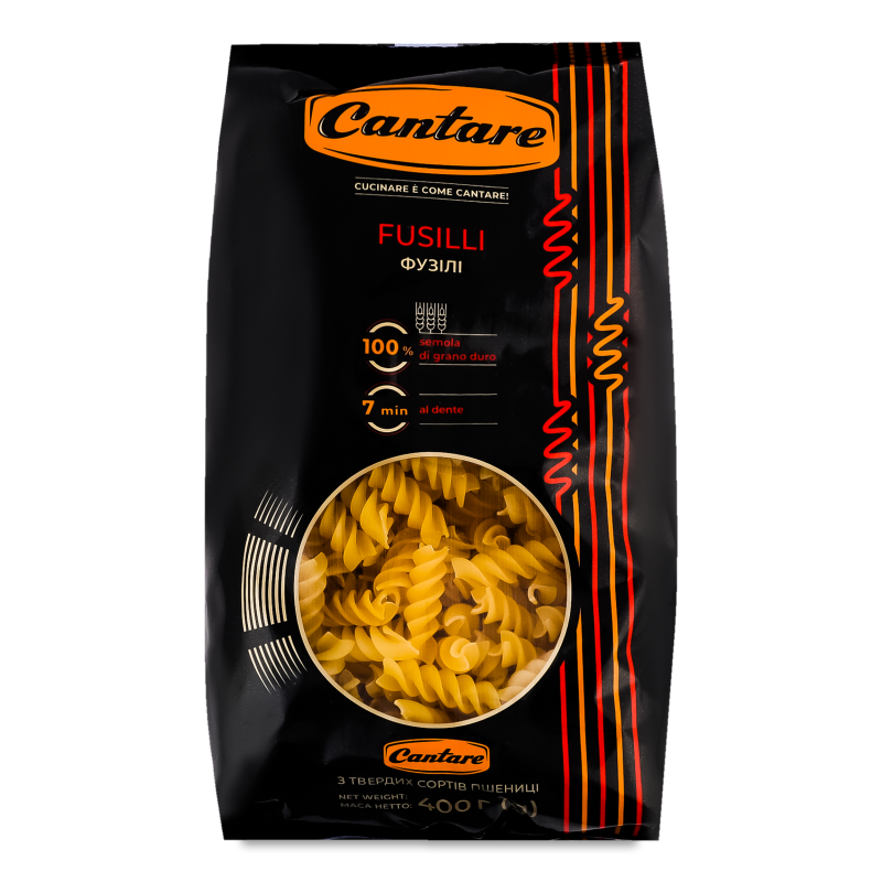 Вироби макаронні Fusilli 400г Cantare