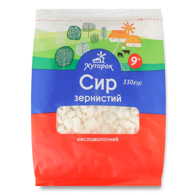 Сир кисломолочний 9% 330г Хуторок