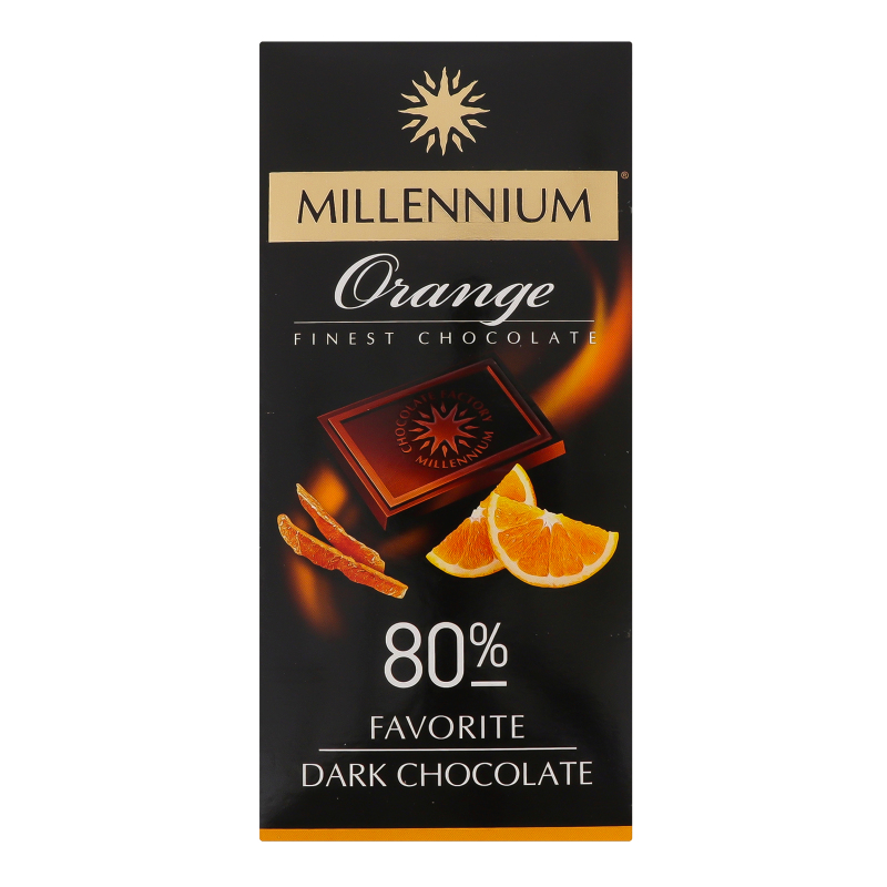 Шоколад 80% черный Orange Favorite Millennium к/у 100г Millennium