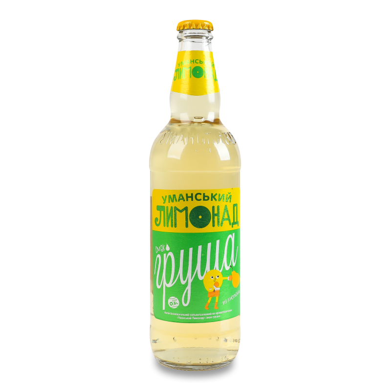Напій безалкогольний Уманський лимонад Смак груша сильногазований 0,5л скло Уманьпиво