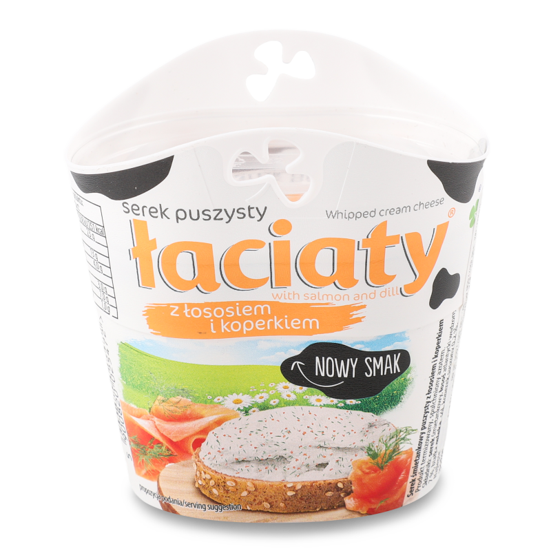 Крем-сир збитий з лососем та кропом 58% 150г стакан Laciaty