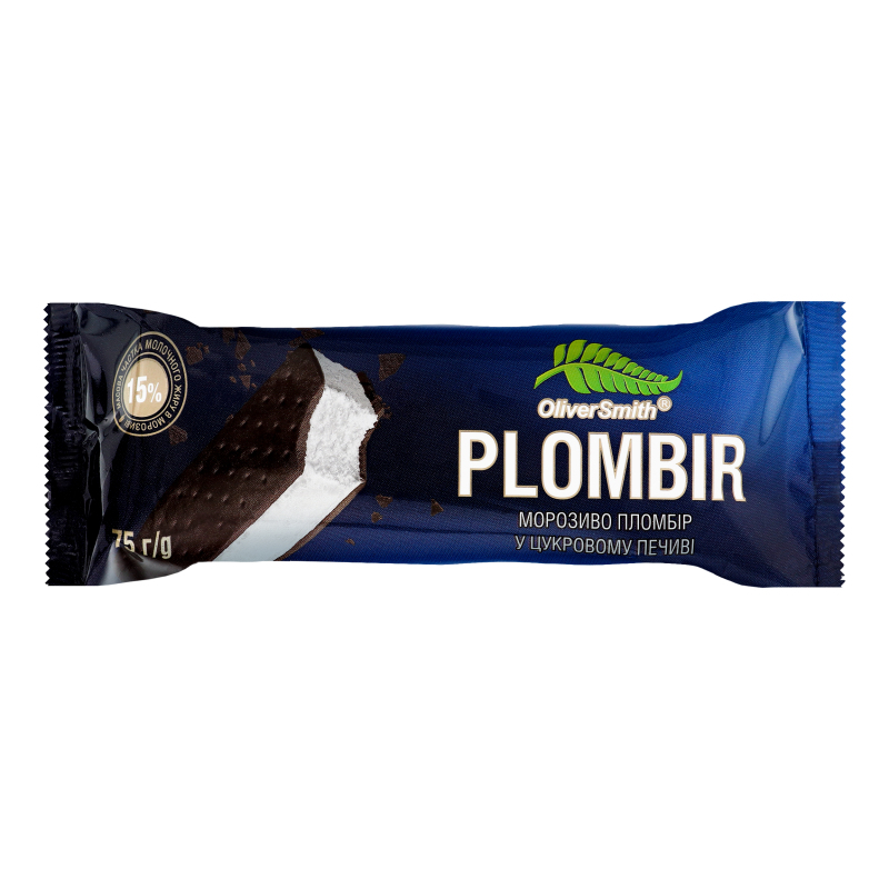 Морозиво 15% у цукровому печиві Plombir Oliver Smith м/у