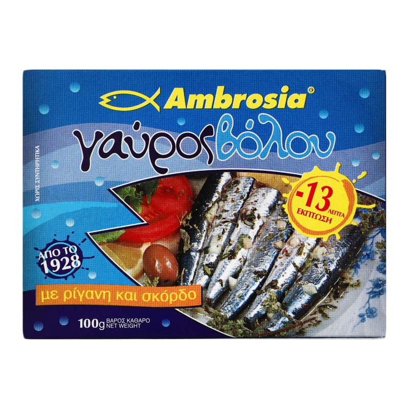 Анчоус в маслі з орегано та часником Ambrosia к/у