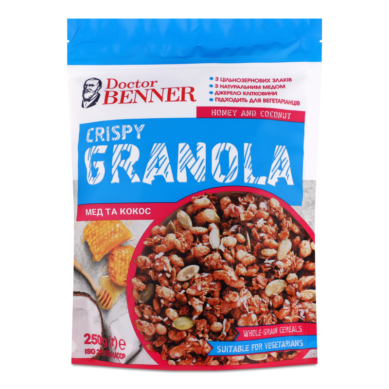 Гранола Мед та кокос 250г Др.Беннер