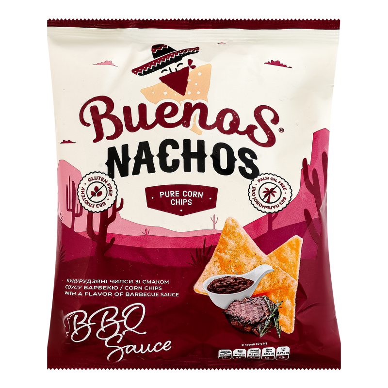 Чипси кукурудзяні зі смаком соусу барбекю Nachos Buenos м/у