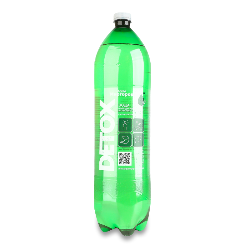 Вода мінеральна Detox лікувально-столова сильногазована 1,5л пет Aqua Миргород