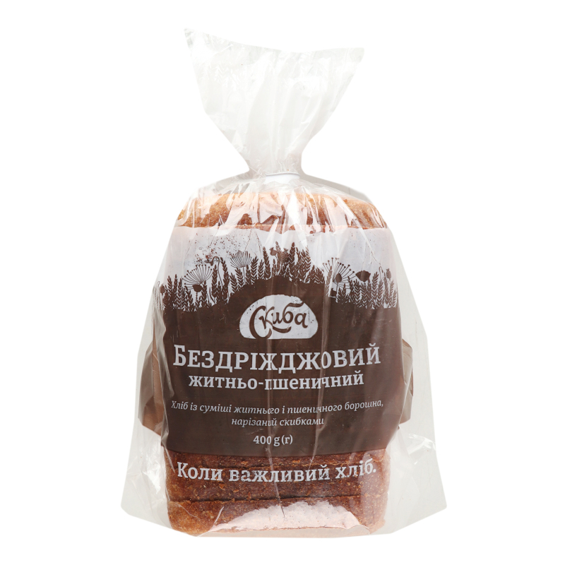 Хліб нарізний Бездріжджовий житньо-пшеничний Скиба м/у