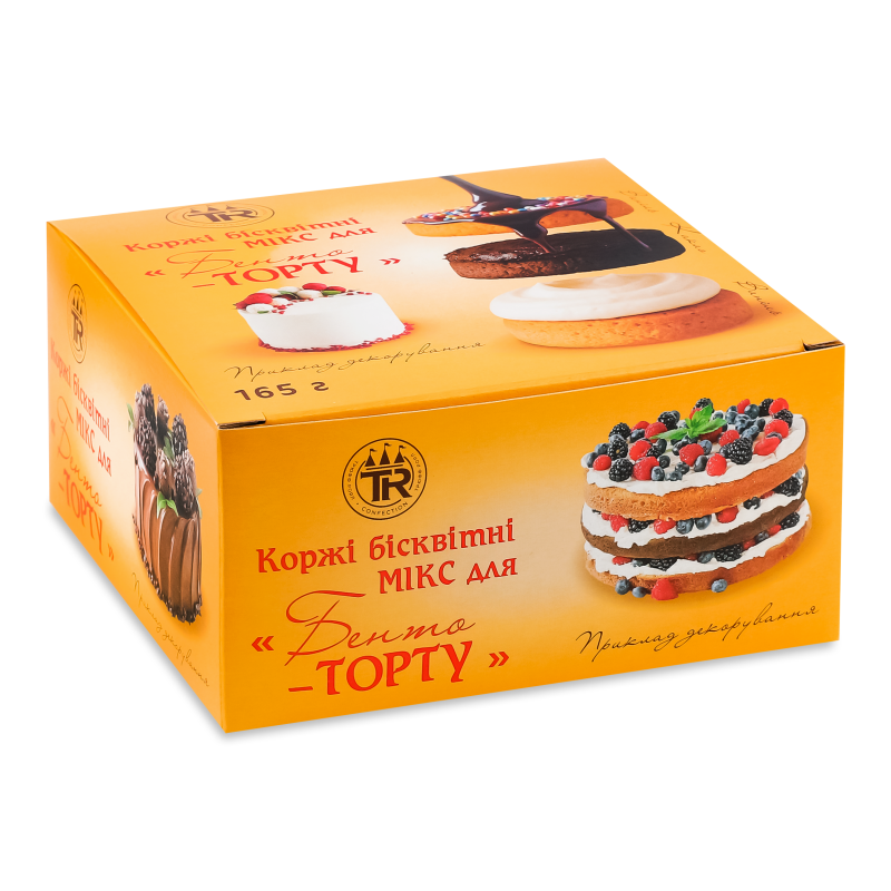 Коржі д/бенто-торту бісквітні мікс 165г Трюфф Роял