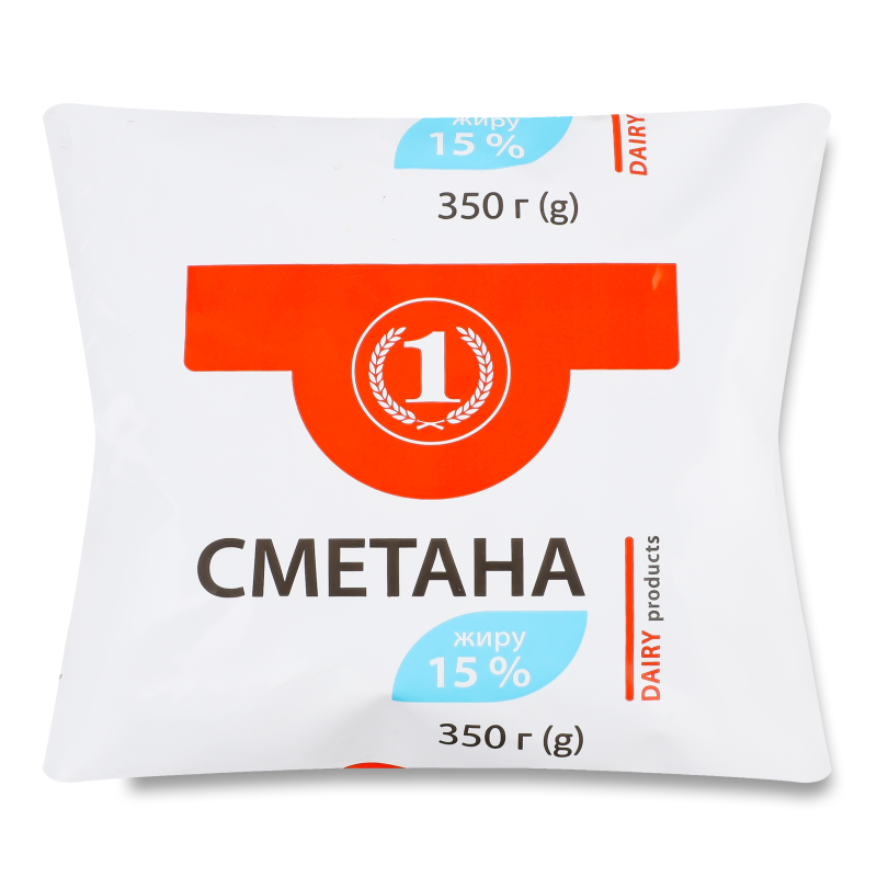 Сметана 15% 350г п/е ТМ “1”
