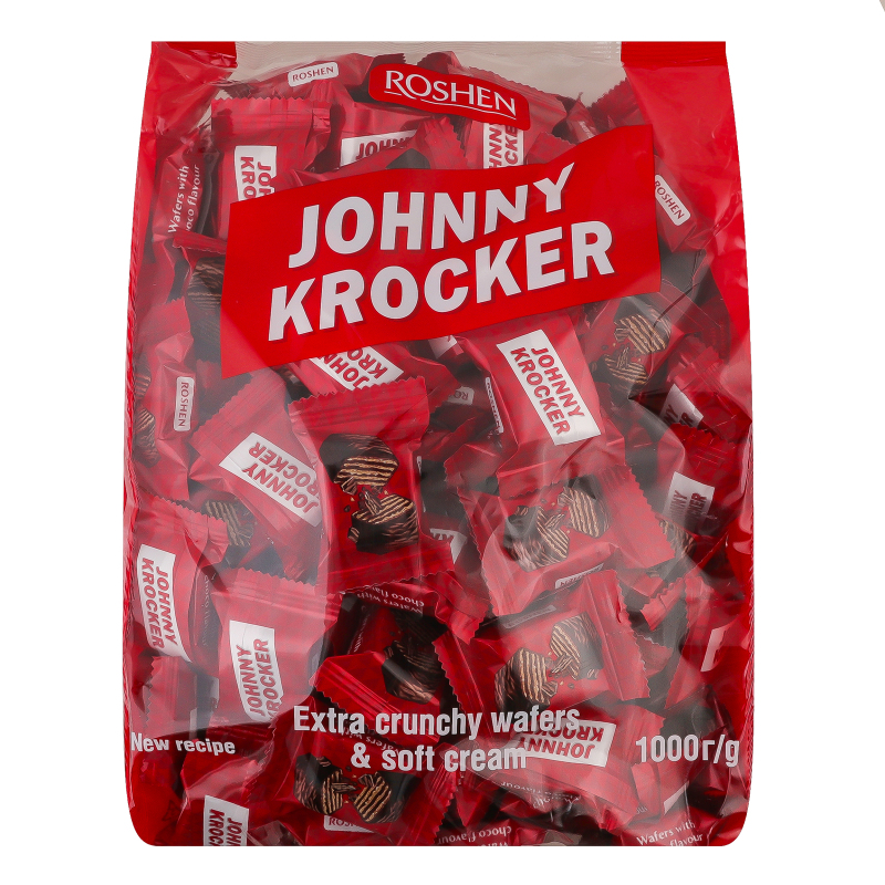 Вафлі з начинкою зі смаком шоколаду Johnny Krocker Roshen кг